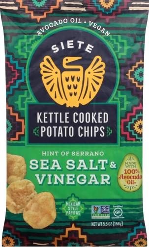 SIETE SEA SALT VINEGAR POTATO CHIPS 5.5OZ