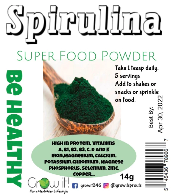 GROW IT! SPIRULINA POWDER 14G