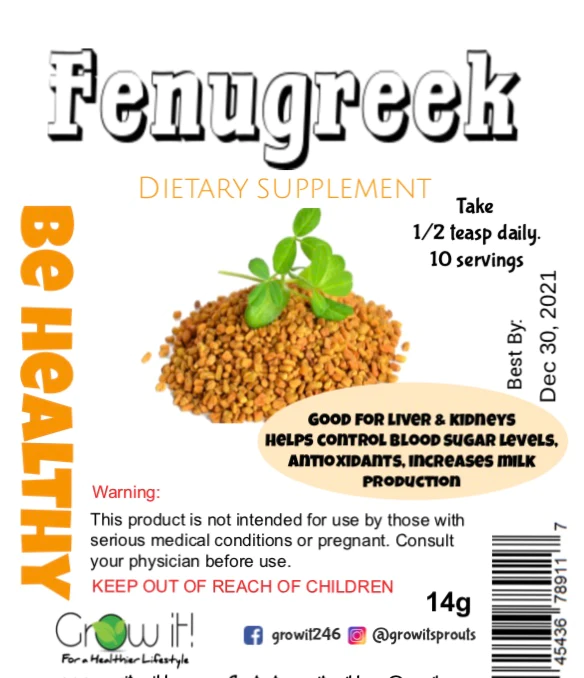 GROW IT! FENUGREEK POWDER 14G