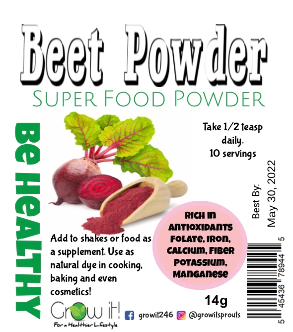 GROW IT! BEET ROOT POWDER 14G
