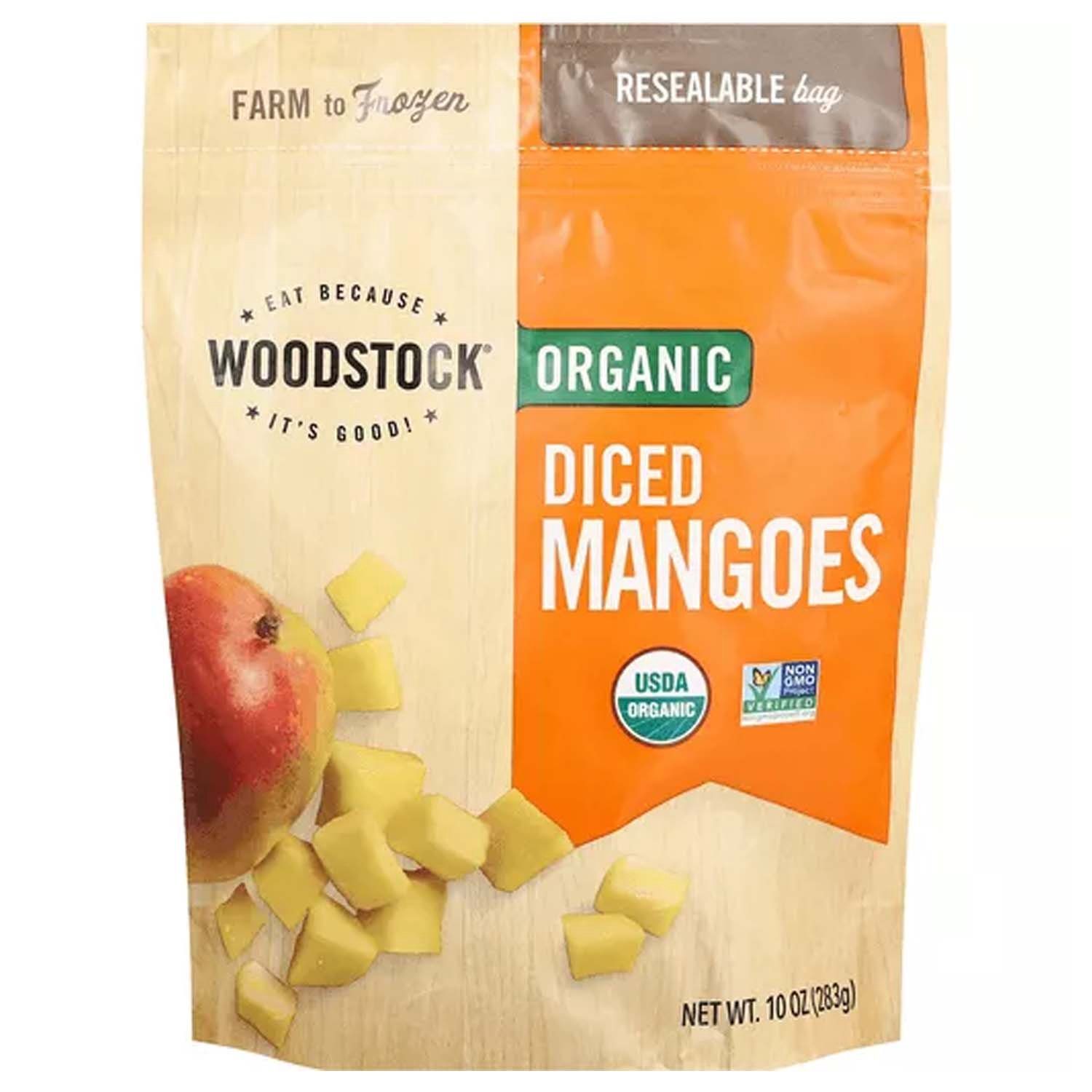 WOODSTOCK ORGANIC DICED MANGOS 10 OZ