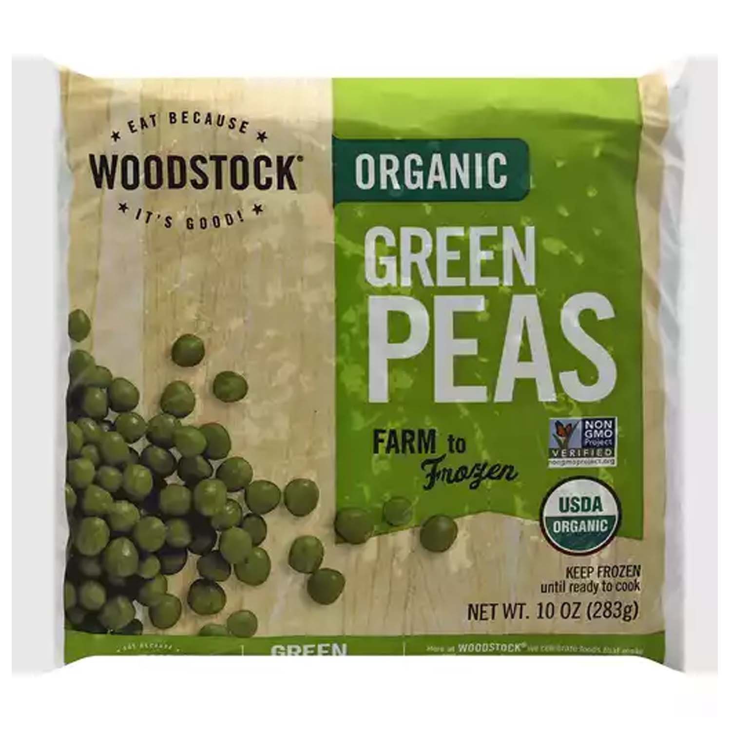 WOODSTOCK ORGANIC GREEN PEAS 10 OZ