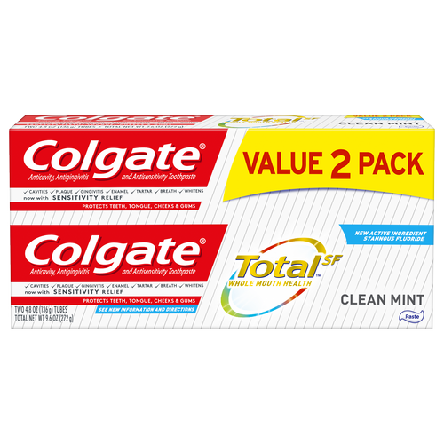 COLGATE TOTAL HEALTH CLEAN MINT 2PK 9.6OZ