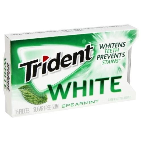 TRIDENT WHITE SPEARMINT SUGARLESS GUM