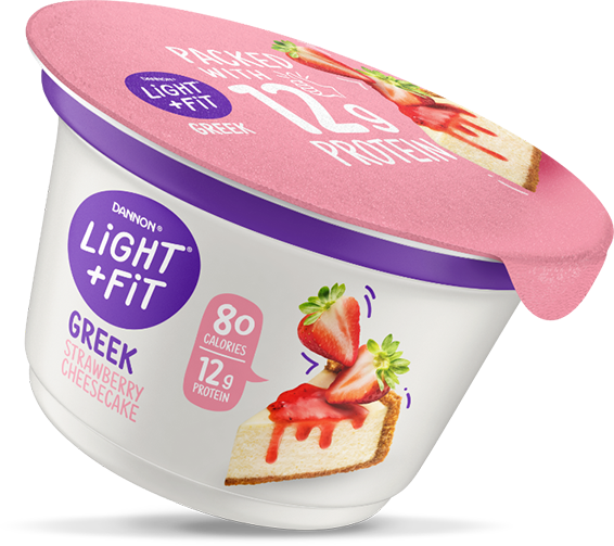 LIGHT & FIT NONFAT GLUTEN FREE STRAWBERRY CHEESECAKE GREEK YOGURT