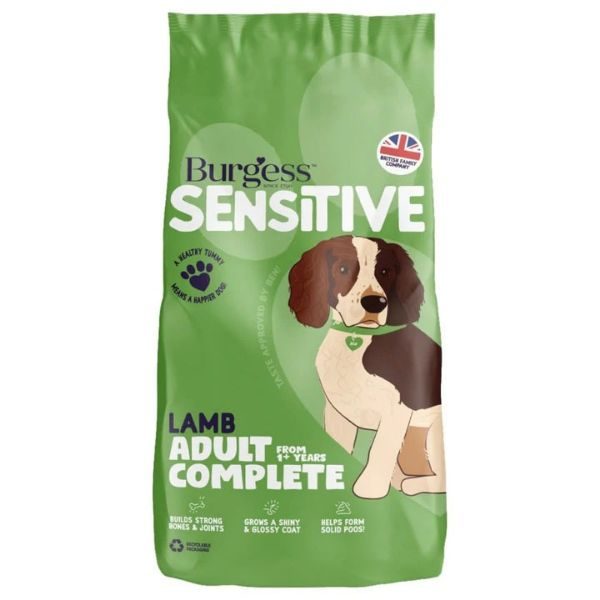 BURGESS SENSITIVE ADULT LAMB DOGFOOD 2KG