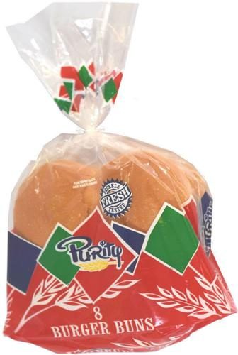 PURITY HAMBURGER BUNS REGULAR 8