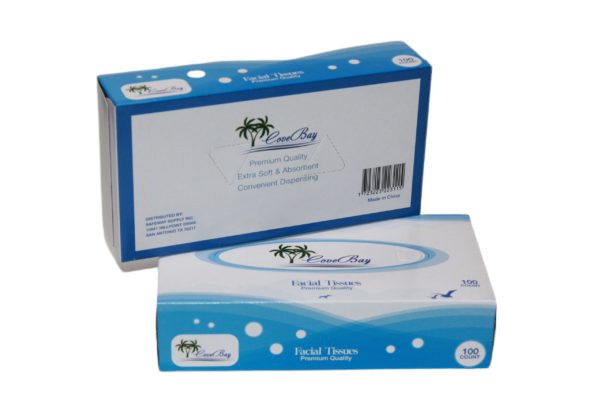 COVE BAY FACIAL TISSUE FLAT 100CT