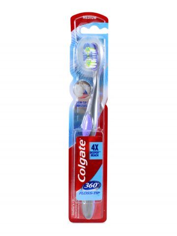 COL 360 FLOSS TIP MED TOOTHBRUSH