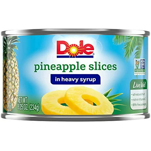 DOLE PINEAPPLE SLICES SYRUP 8.25oz