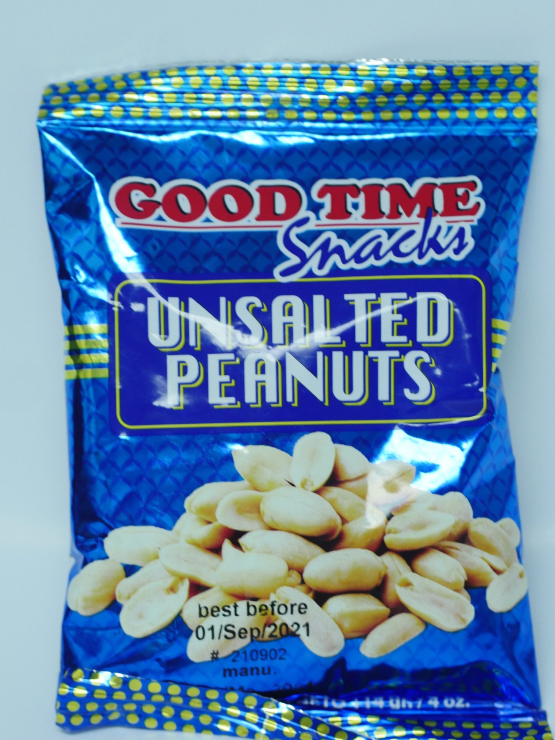 GOOD TIME SNACKS UNSALTED PEANUTS