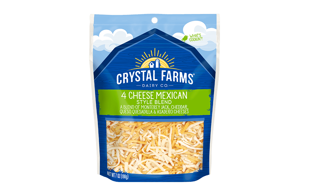 CRYSTAL FARMS 4 CHEESE MEXICAN SHRD 8OZ