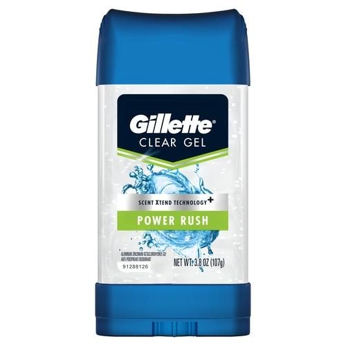 GILLETTE CLEAR GEL ANTIPERSPIRANT POWER RUSH 3.8OZ