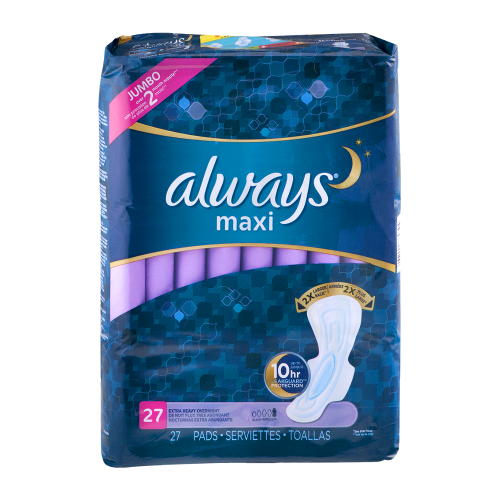 ALWAYS MAXI OVER NIGHT UNSCENTED 27CT