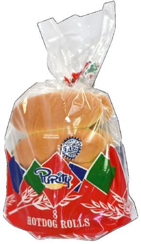 PURITY HOT DOG ROLLS WHITE 8