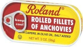 ROLAND ROLLED FILLETS OF ANCHOVIES WITH CAPERS 2 OZ