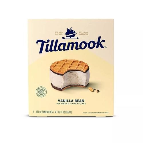 TILLAMOOK VANILLA ICE CREAM SANDWICH 3 OZ