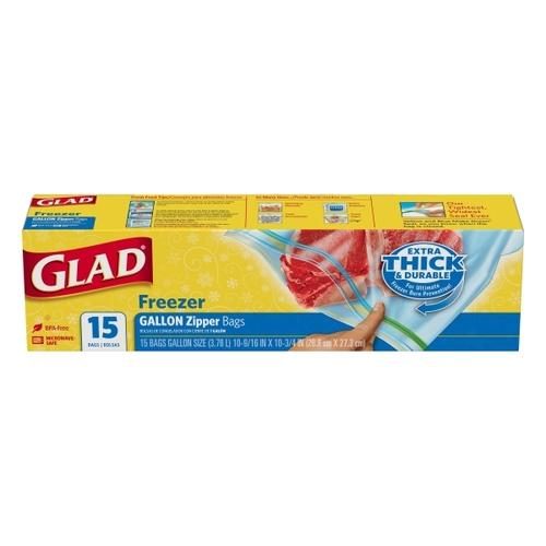 GLAD FREEZER GALLON ZIPPER BAGS 15S