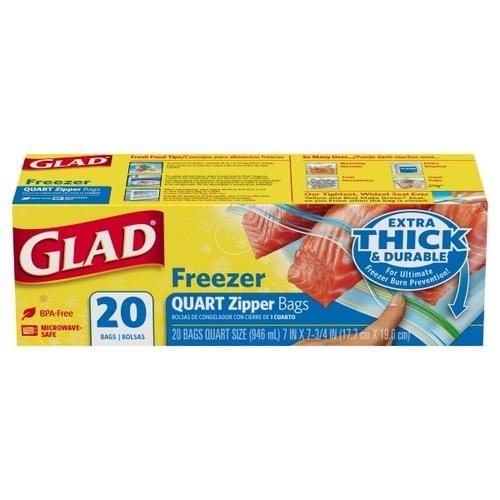 GLAD FREEZER QUARTS 20 CT