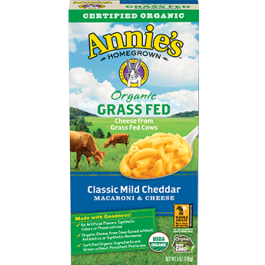 ANNIES GRASS FED CLASSIC MAC & CHEESE MILD CHEDDAR 6OZ