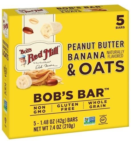 BOBS RED MILL BANANA & OAT PEANUT BUTTER BARS GF 5PK