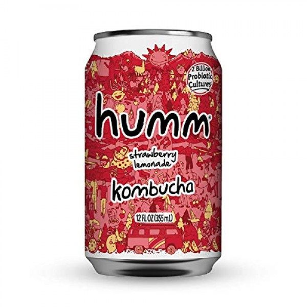 HUMM STRAWBERRY LEMONADE KOMBUCHA 12OZ