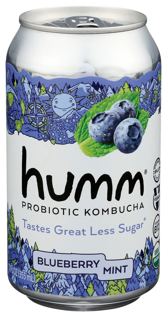 HUMM MINT BLUEBERRY KOMBUCHA 12OZ