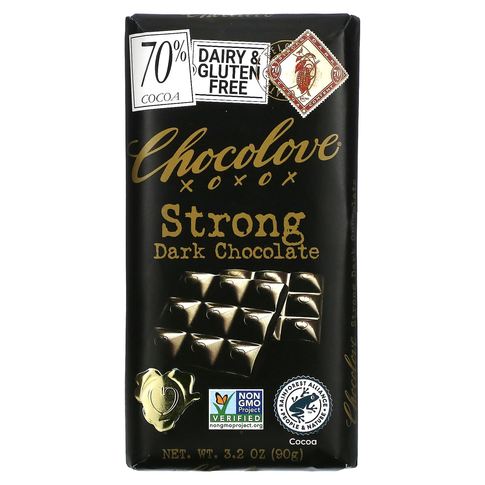 CHOCOLOVE STRONG DARK CHOCOLATE 3.2OZ