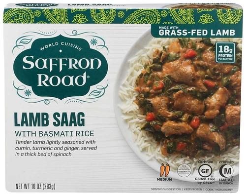 SAFFRON ROAD LAMB SAAG WITH BASMATI RICE 10OZ