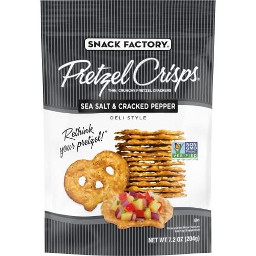SNACKFACTORY SEA SALT & CRACKED PEPPER PRETZEL 7.2OZ