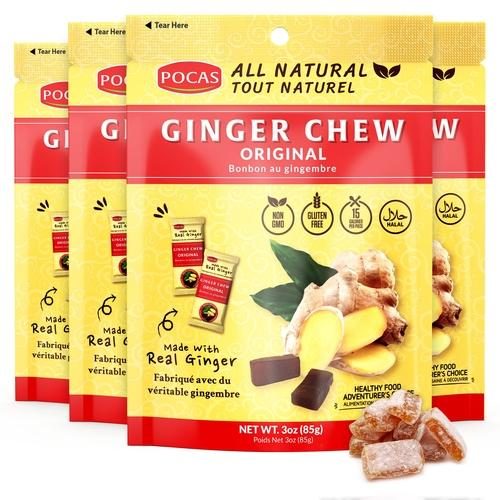POCAS ORIGINAL GINGER CHEW 3OZ