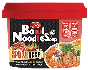 POCAS BOWL & NOODLE SOUP SPICY BEEF 3.7OZ