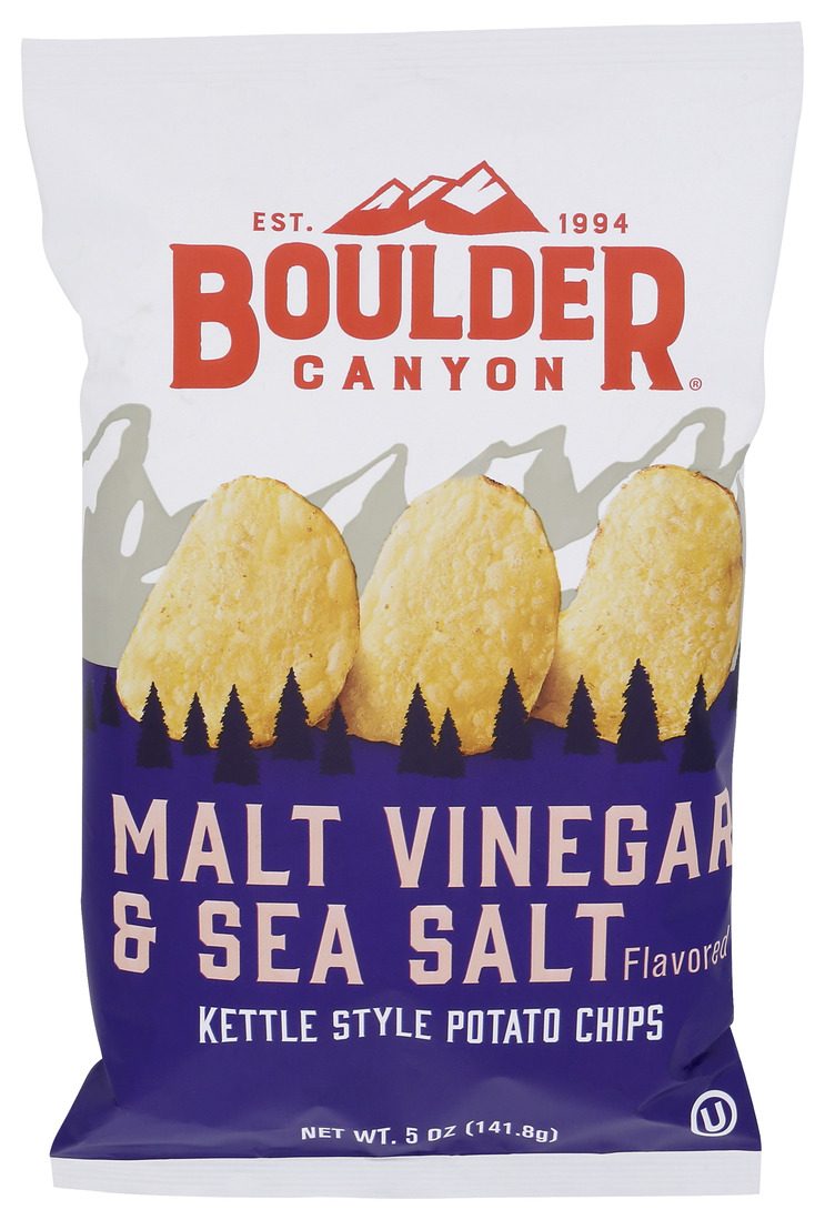 BOULDER CANYON MALT VINEGAR & SEA SALT KETTLE CHIPS 5OZ