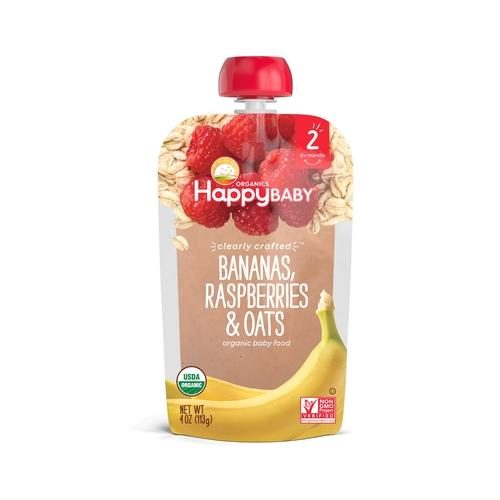 HAPPY BABY BAN RSPBRY OATS S2 ORGANIC 4OZ