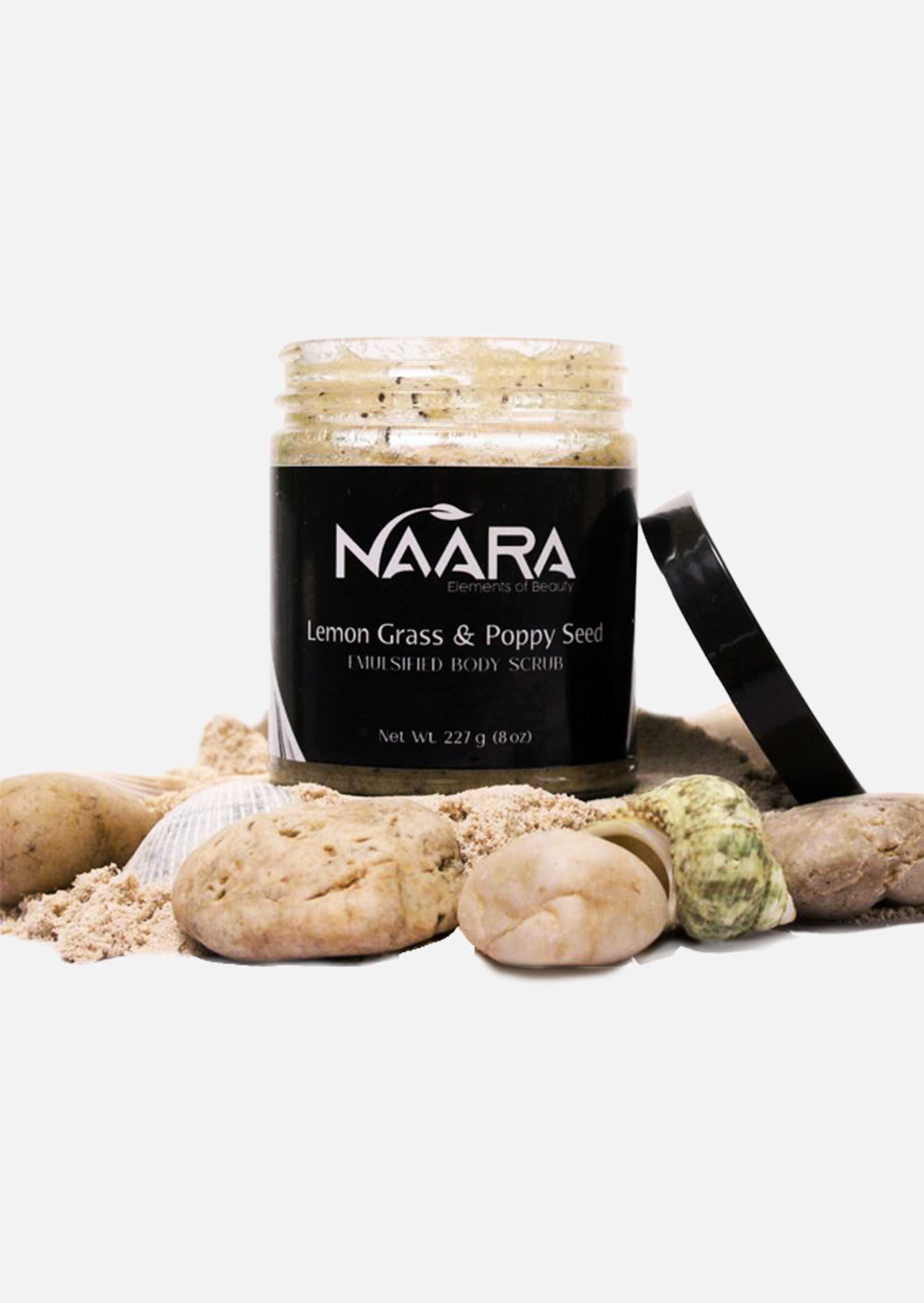 NAARA LEMONGRASS AND POPPYSEED BODY SCRUB 10OZ