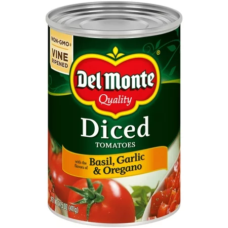 DEL MONTE DICED TOMATOES BASIL GARLIC & OREGANO 14.5OZ