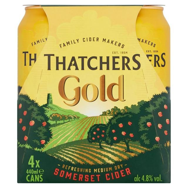 THATCHERS CIDER GOLD 4PK 440ML
