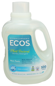ECOS LAUNDRY DETERGENT FREE & CLEAR 100Z