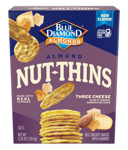 BLUE DIAMOND 3 CHEESE NUT THINS 4.25OZ