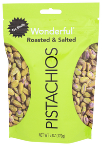 WONDERFUL NO SHELL ROASTED AND SALTED PISTACHIOS 6OZ