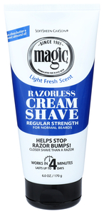SOFTSHEEN CARSON MAGIC RAZORLESS CREAM SHAVE REGULAR STRENGTH 6OZ