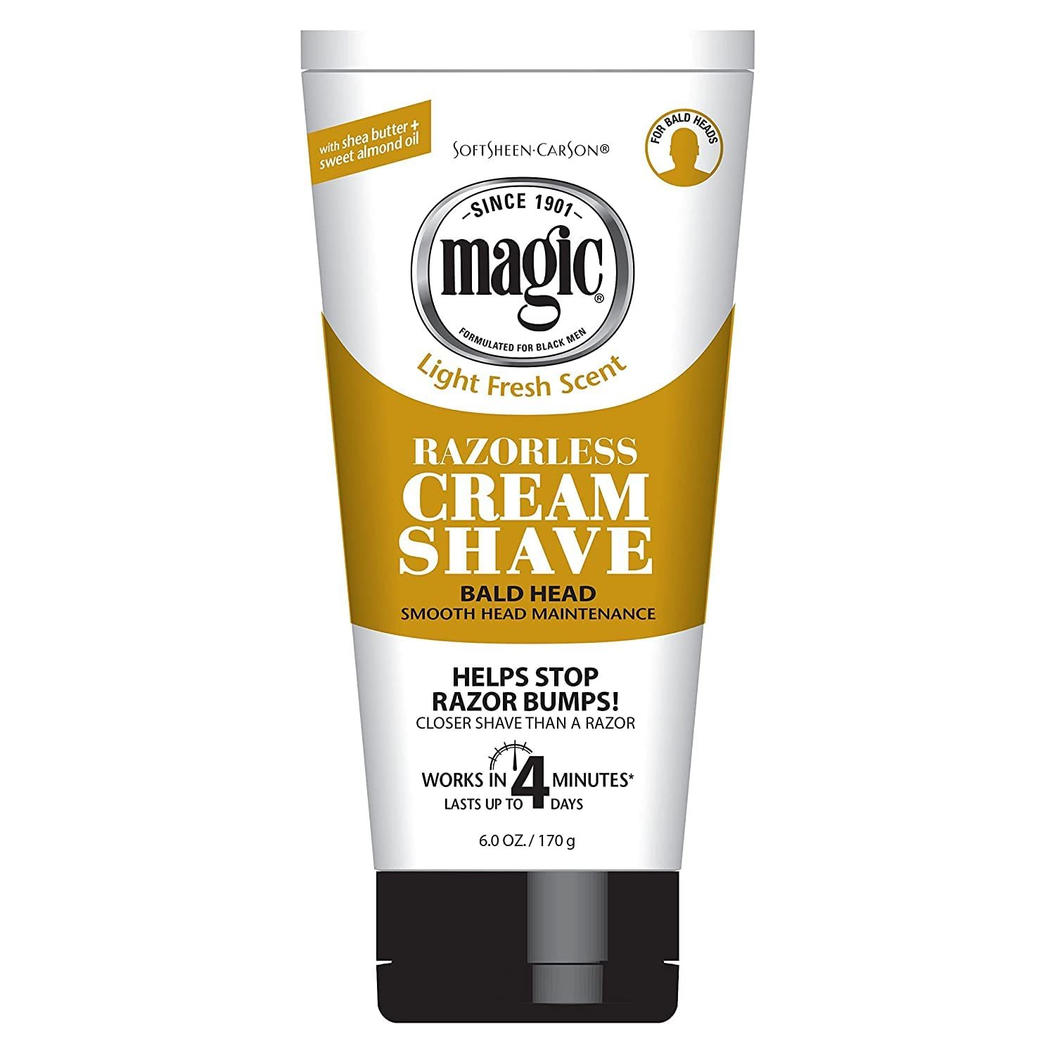 SOFTSHEEN CARSON MAGIC BALD HEAD RAZORLESS CREAM SHAVE 6OZ