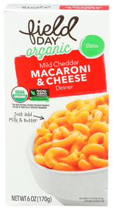 FIELD DAY ORGANIC MAC & CHEESE MILD CHEDDAR 6OZ