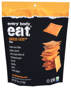 EVERY BODY EAT CHEESE-LESS SNACK THINS 4OZ