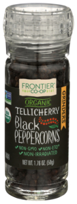 FRONTIER TELLICHERRY PEPPERCORNS 1.76OZ