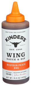 KINDER'S WING SAUCE BOUBRON PEACH BBQ 15.5OZ