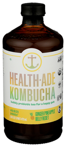 HEALTHADE GINGER PINEAPPLE BELLY RESET KOMBUCHA 16OZ