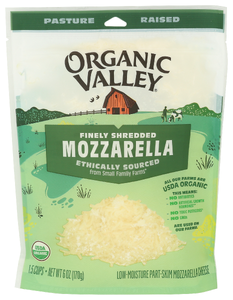 ORGANIC VALLEY ORGANIC FINELY SHREDDED MOZZARELLA CHEESE 6 OZ