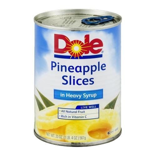 DOLE PINEAPPLE SLICES IN SYRUP 20OZ