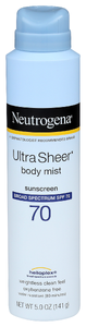 NEUTROGENA ULTRA SHEER BODY MIST SUNSCREEN SPF 70